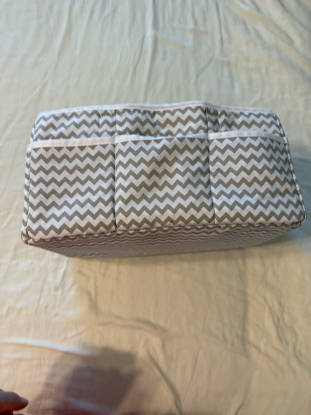 Chevron Fabric Organizer Caddy for Kids - Gray - Picture 4 of 4